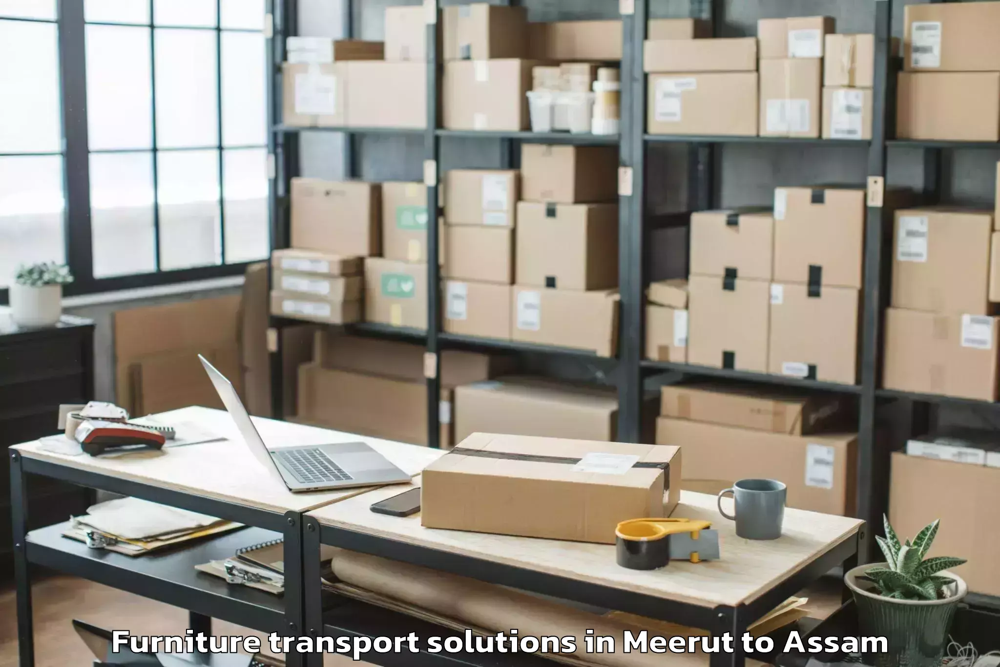 Affordable Meerut to Jagiroad Furniture Transport Solutions